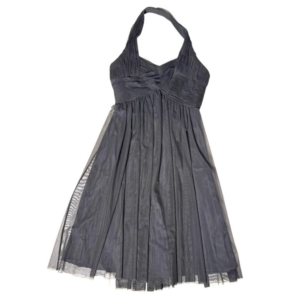 Calvin Klein Black Tulle Halter Neck Cocktail Dress - Size 10